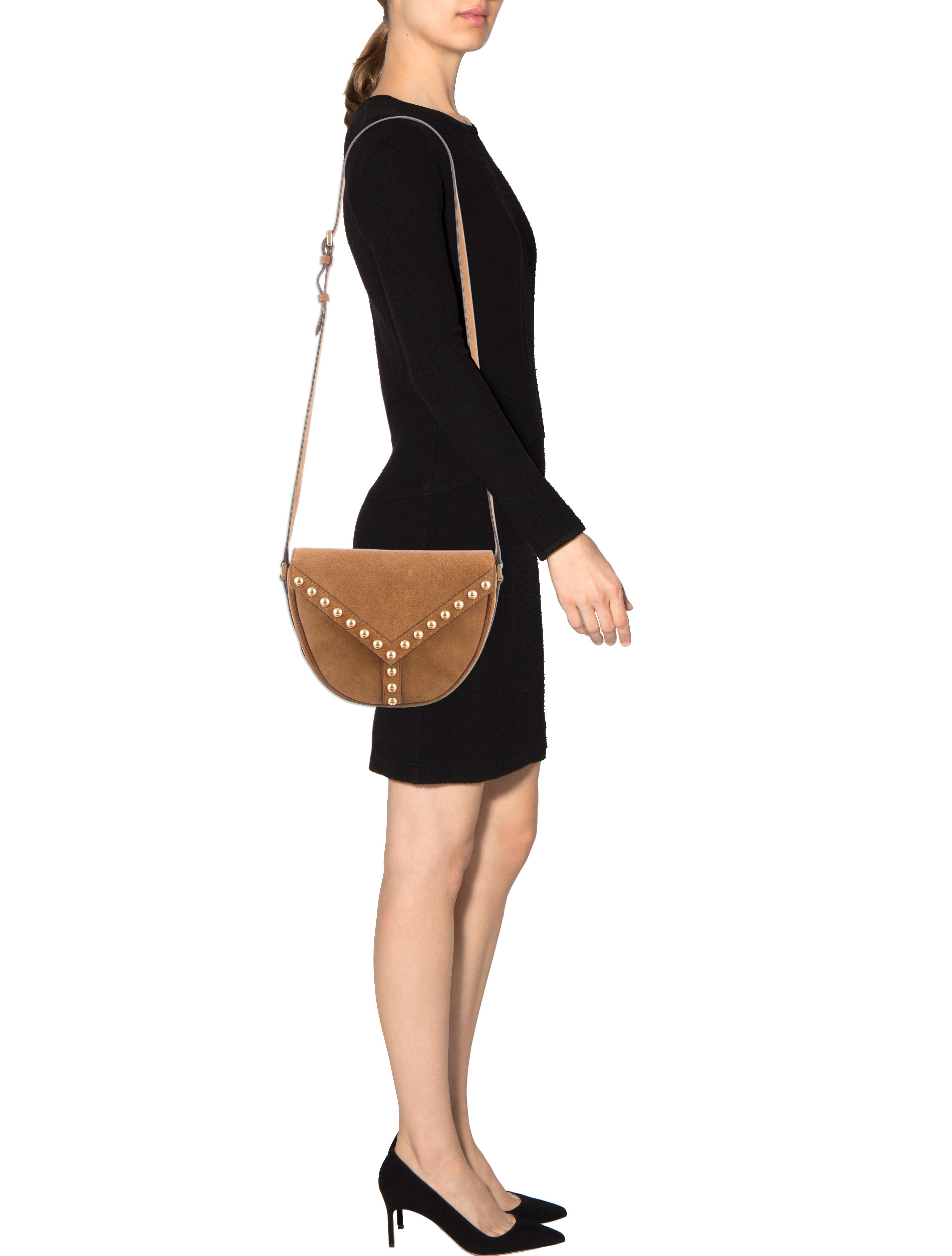 Saint Laurent Suede Y Stud Crossbody Bag Handbags SNT32040 The