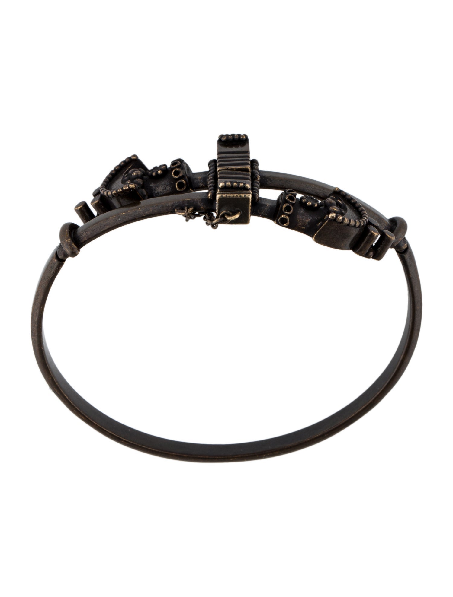 Saint Laurent Antiqued Hinged Cuff