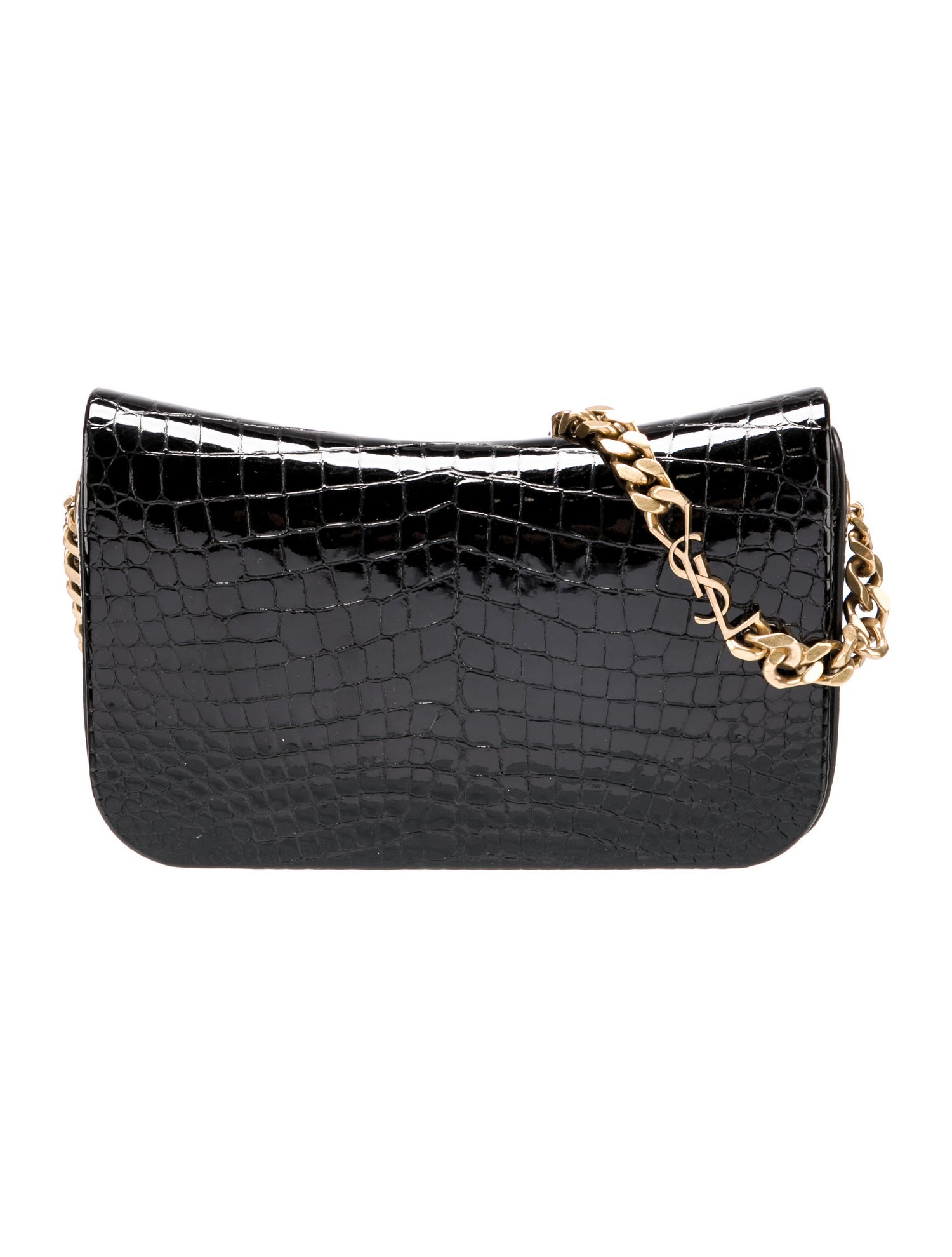 Saint Laurent Embossed Elise Shoulder Bag Black Shoulder Bags