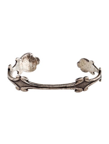 Saint Laurent Cuff Two-Tone Rigide Coeu Bracelet