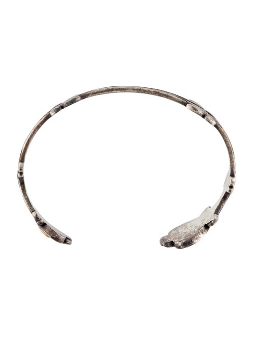 Saint Laurent Two-Tone Rigide Coeu Cuff Bracelet