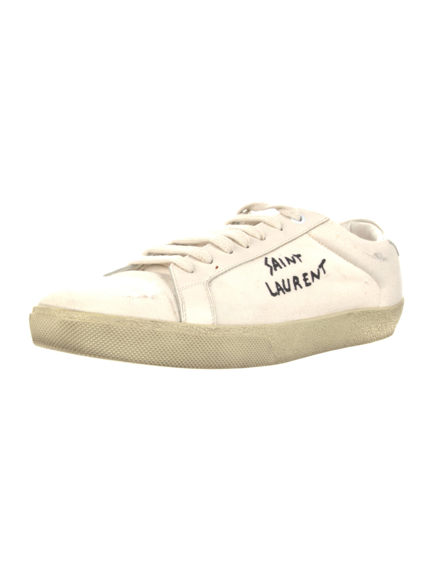 Saint Laurent Women's Checkerboard Distressed Hightop Sneakers
