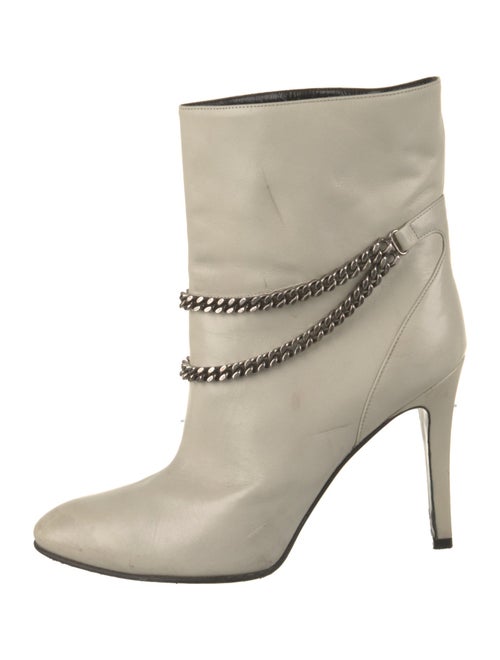 Saint Laurent Leather Chain-Link Accents Boots