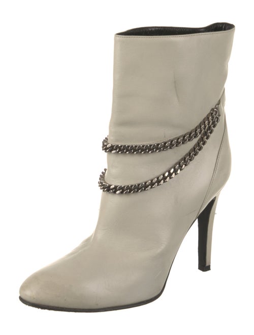 Saint Laurent Leather Chain-Link Accents Boots