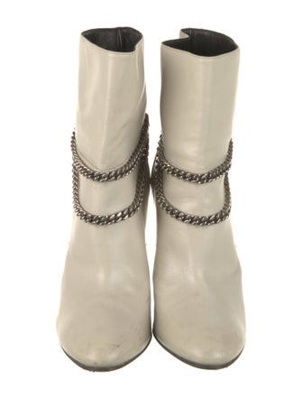 Saint Laurent Leather Chain-Link Accents Boots