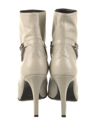 Saint Laurent Leather Chain-Link Accents Boots