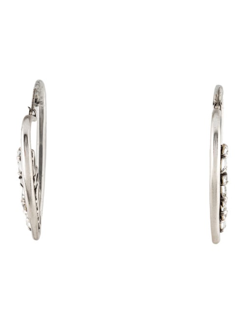 Saint Laurent Crystal Heart Hoop Earrings