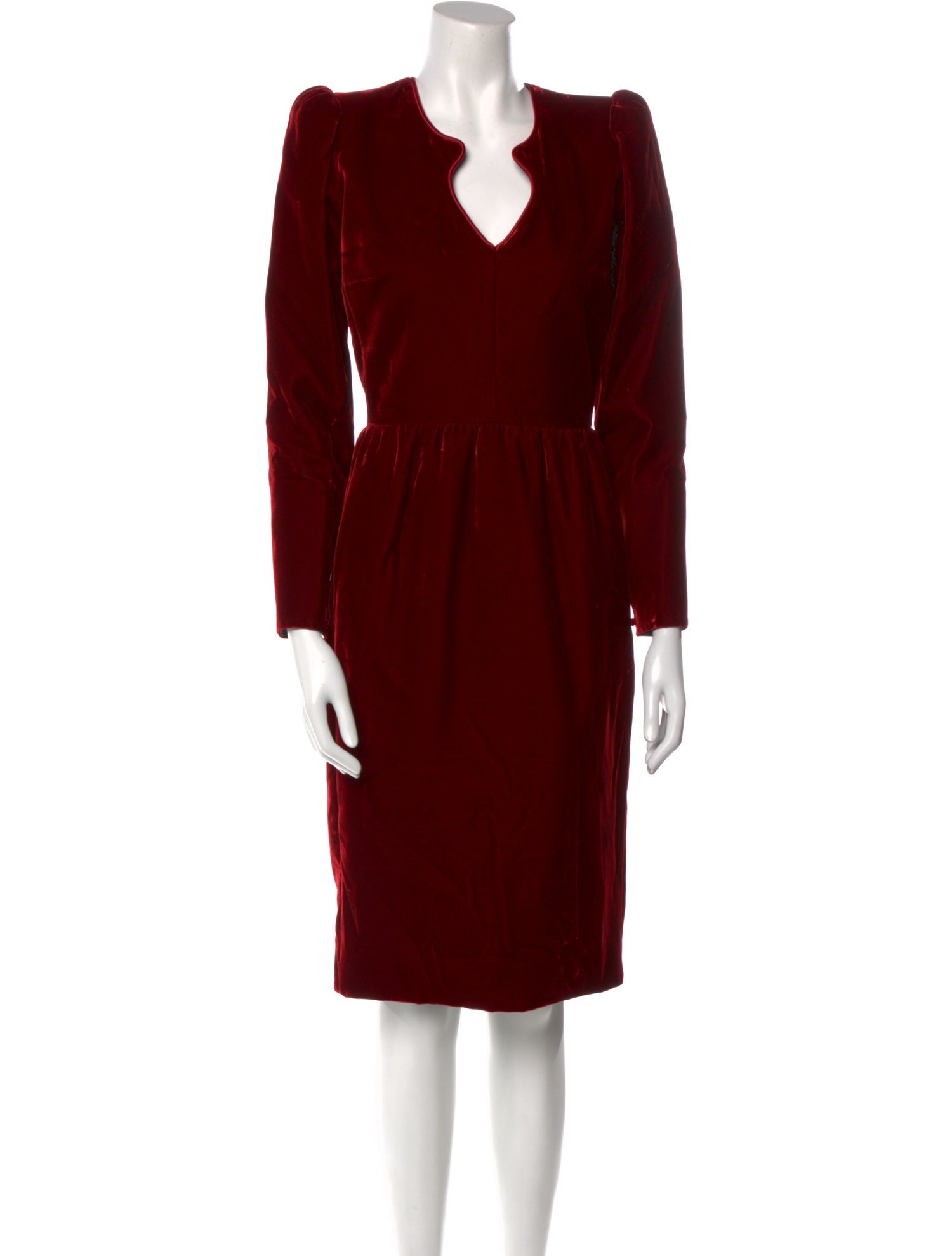 Saint Laurent V-Neck Midi Length Dress