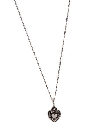 Saint Laurent Pendant Necklace Victorian Heart Charm