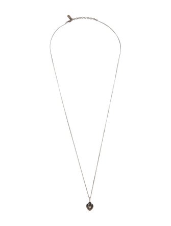 Saint Laurent Victorian Heart Charm Pendant Necklace