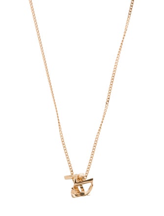 Saint Laurent Cassandre Twist Pendant Necklace