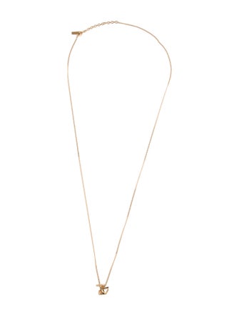Saint Laurent Cassandre Twist Pendant Necklace