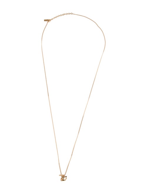Saint Laurent Cassandre Twist Pendant Necklace