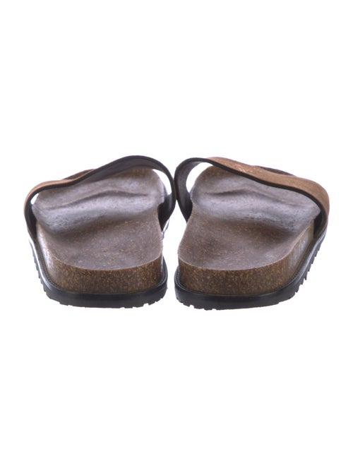 Saint Laurent Suede Embroidered Accent Slides