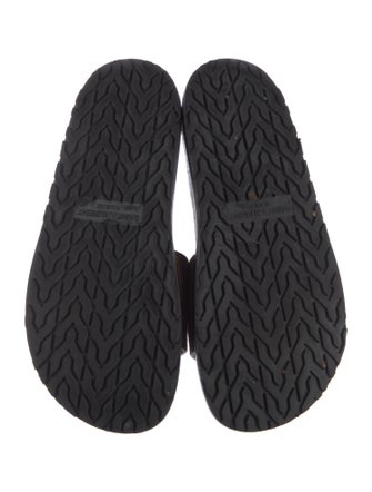 Saint Laurent Suede Embroidered Accent Slides