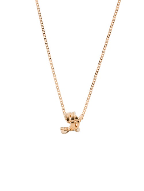 Saint Laurent Cassandre Twist Pendant Necklace