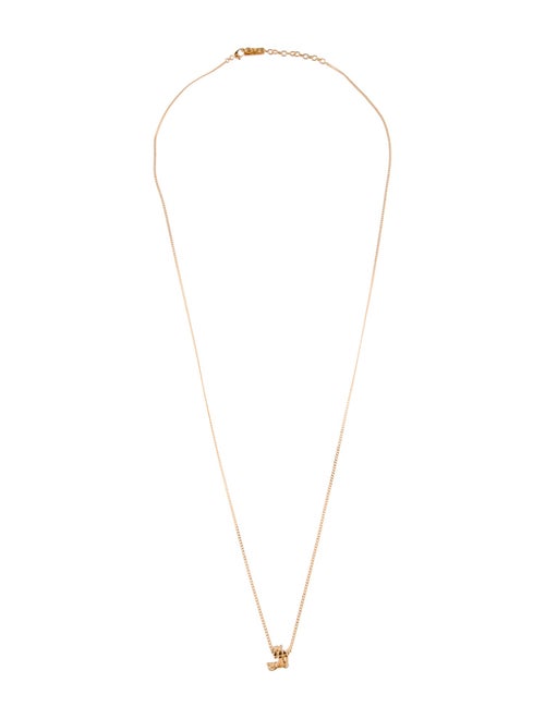 Saint Laurent Cassandre Twist Pendant Necklace