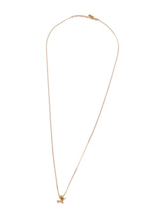 Saint Laurent Long Cassandre Twist Pendant Necklace
