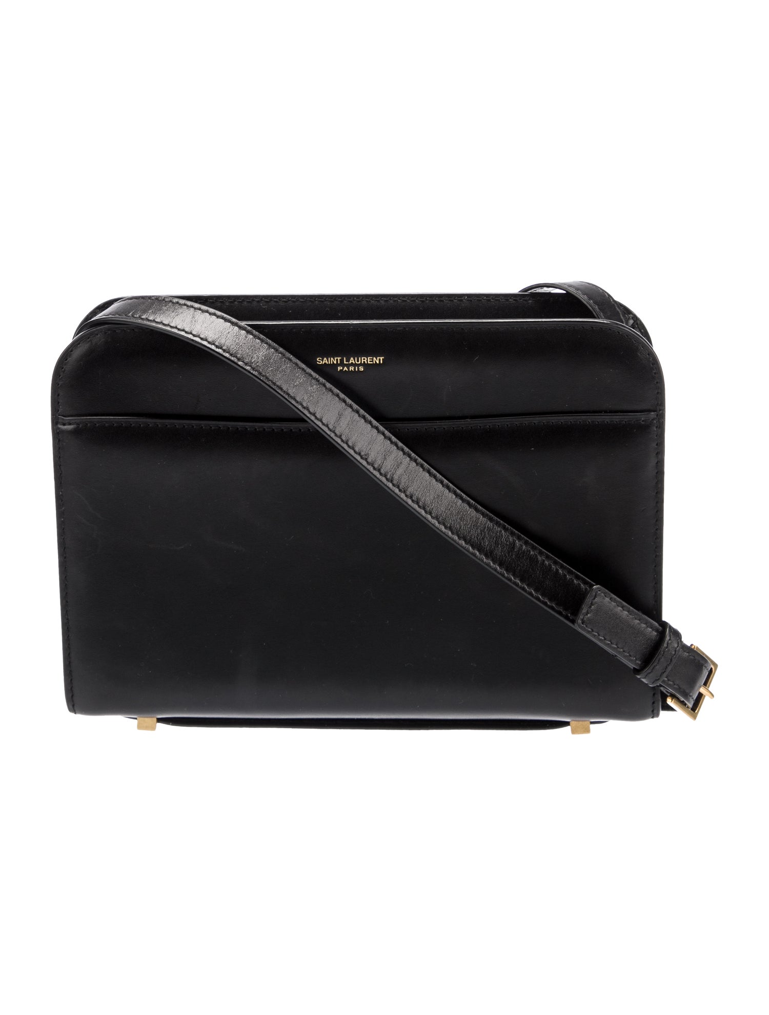 Saint Laurent Reversed Leather Shoulder Bag Black Shoulder Bags