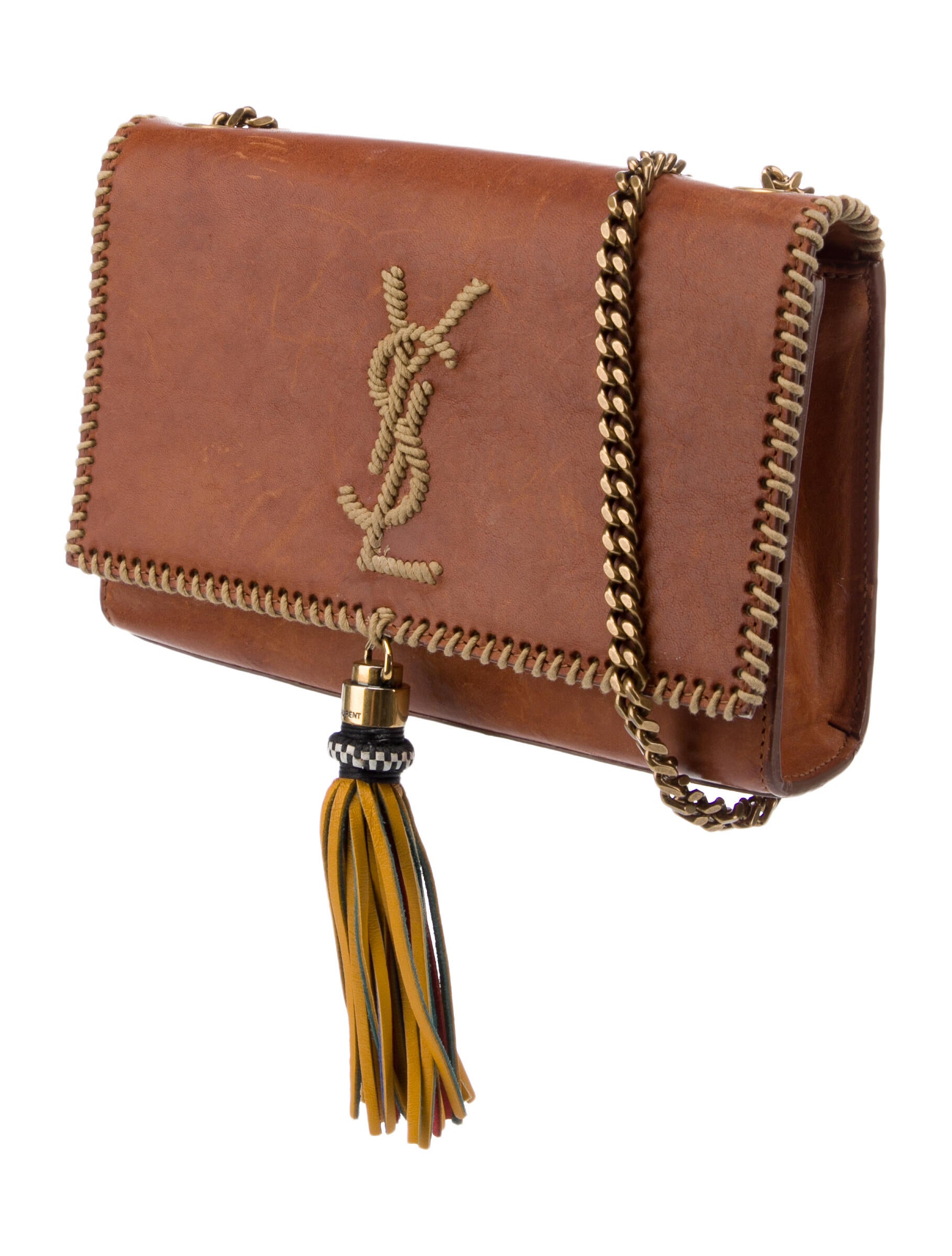 Saint Laurent Small Kate Crossbody Bag Brown Crossbody Bags, Handbags