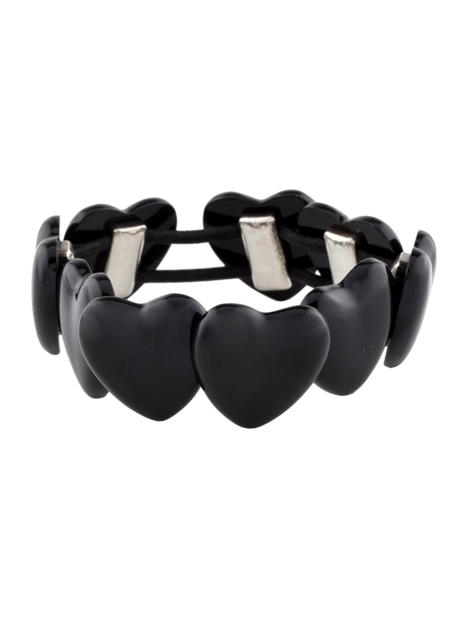 Saint Laurent Enamel Heart Beaded Bracelet