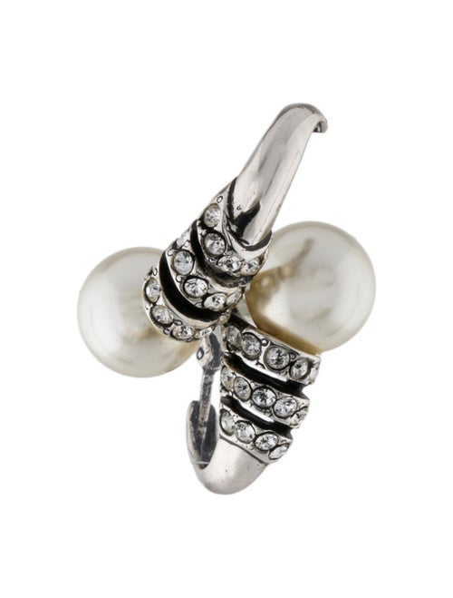 Saint Laurent Faux Pearl & Crystal Ear Cuff