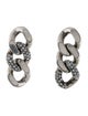 Saint Laurent Crystal Curb Link Drop Earrings