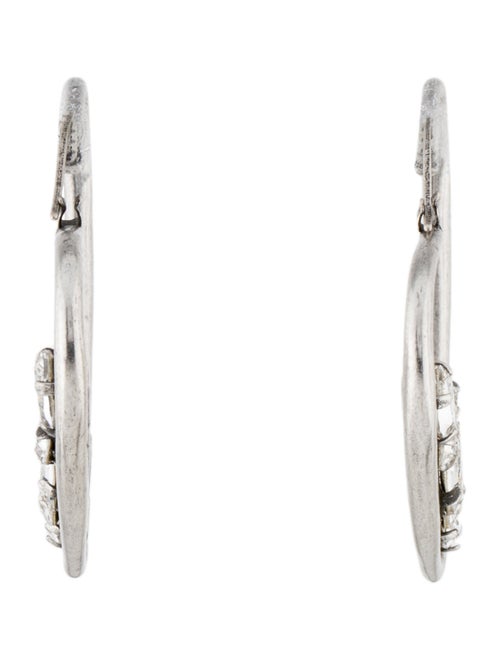 Saint Laurent Crystal Heart Hoop Earrings