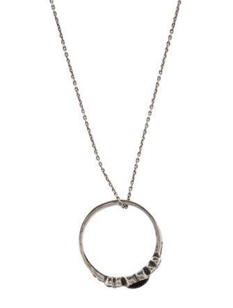 Saint Laurent Enamel Heart Ring Charm Pendant Necklace