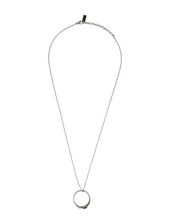 Saint Laurent Enamel Heart Ring Charm Pendant Necklace