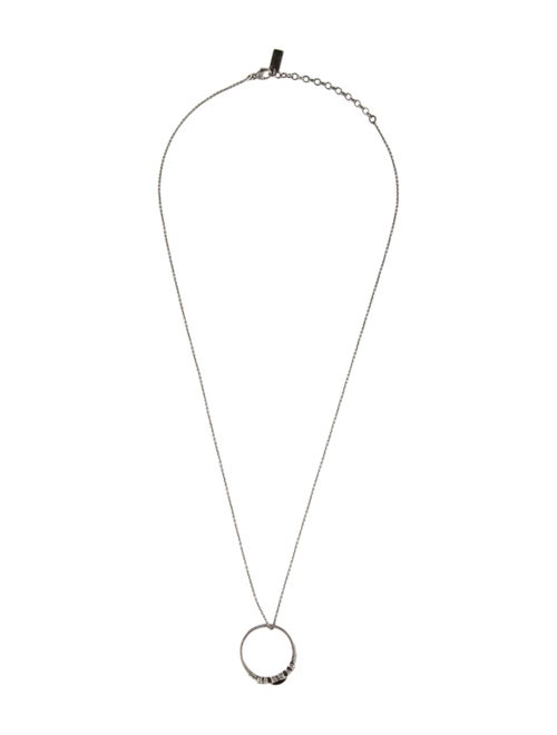 Saint Laurent Enamel Heart Ring Charm Pendant Necklace