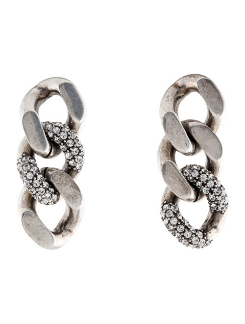Saint Laurent Crystal Curb Link Drop Earrings