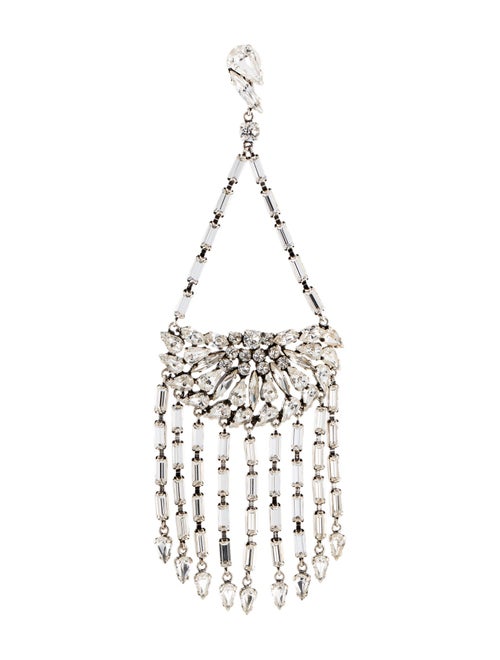 Saint Laurent Crystal Drop Clip-On Earrings