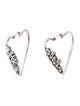 Saint Laurent Crystal Heart Hoop Earrings