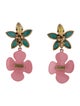 Saint Laurent Resin & Enamel Flower Drop Clip-On Earrings