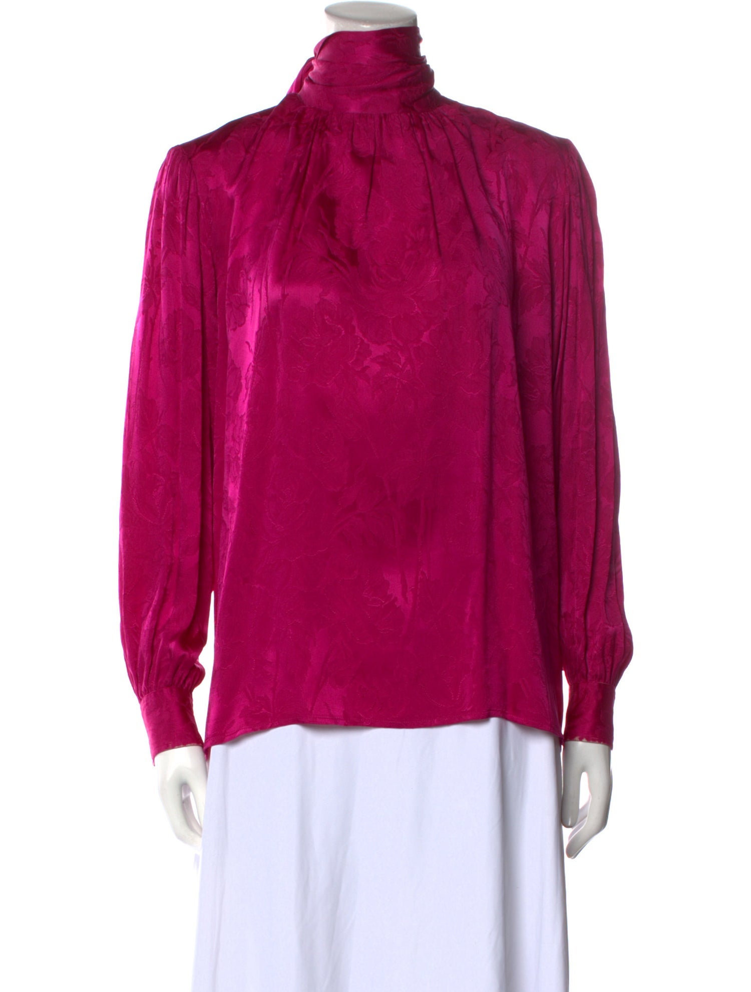 Yves Saint Laurent Rive Gauche Turtleneck Long Sleeve Blouse