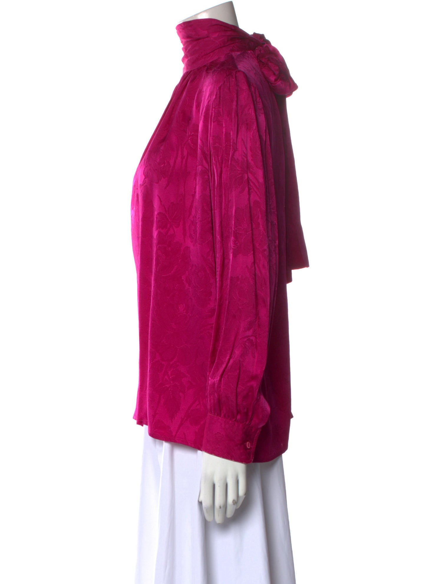 Yves Saint Laurent Rive Gauche Turtleneck Long Sleeve Blouse