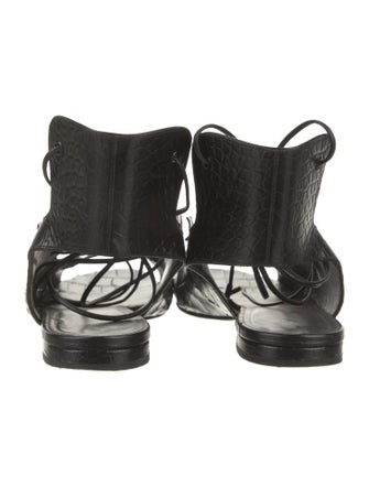 Saint Laurent Leather Animal Print Gladiator Sandals