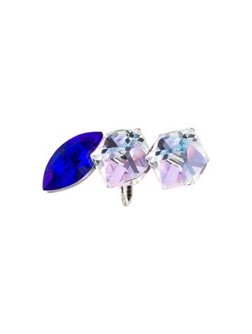 Saint Laurent Clip-On Smoking Triple Crystal Cube Earring