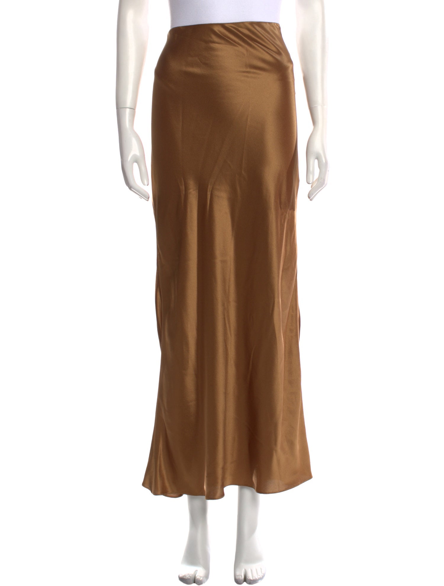 スカート SAINT LAURENT BROWN SILK SKIRT Saint Laurent Silk Long Skirt w/ Tags - Neutrals Skirts