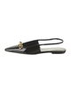 Saint Laurent Patent Leather Chain-Link Accents Slingback Flats