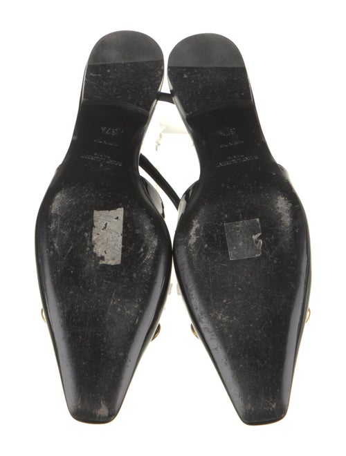 Saint Laurent Patent Leather Chain-Link Accents Slingback Flats