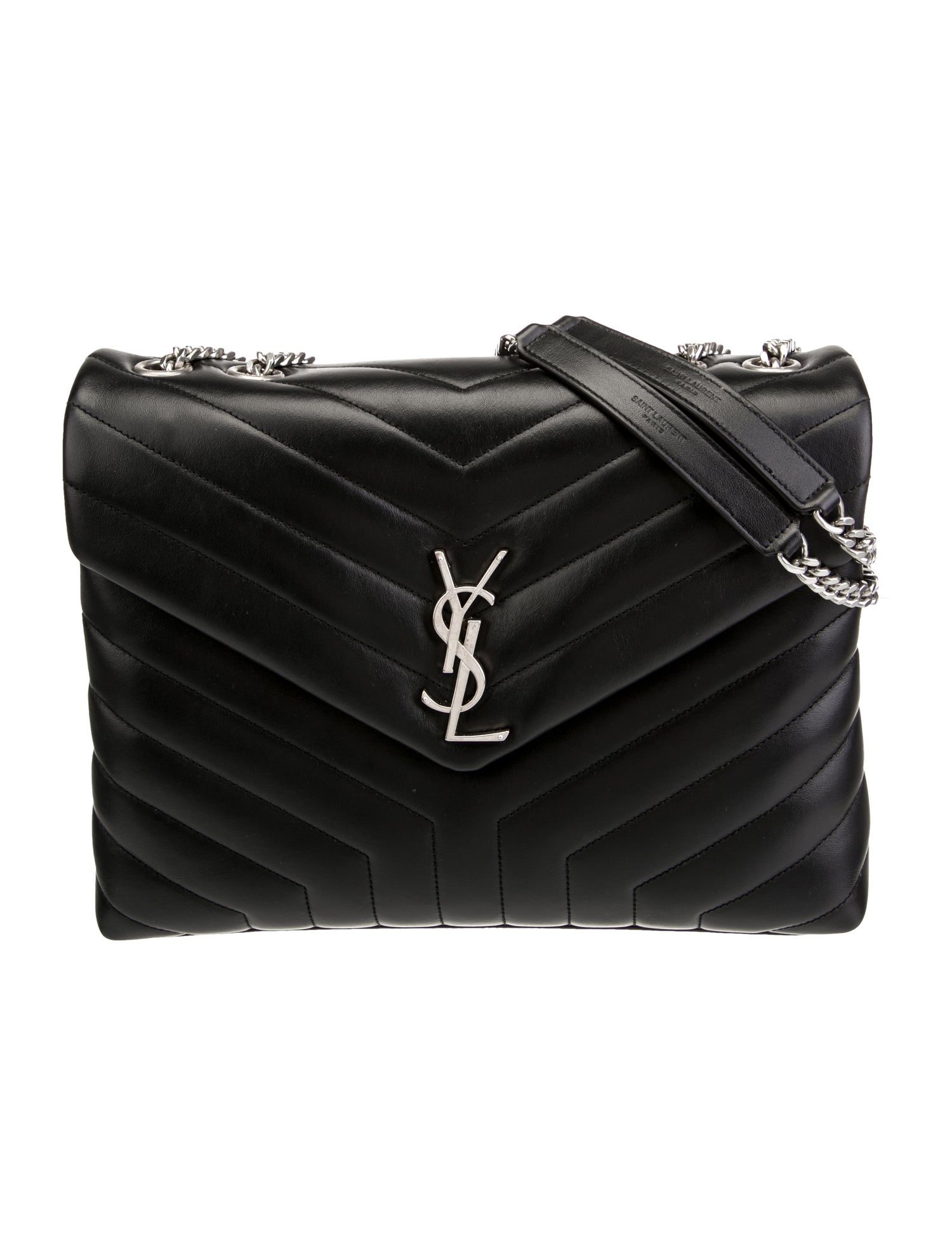 Saint Laurent Medium Monogram Matelasse LouLou Bag Grey Shoulder Bags