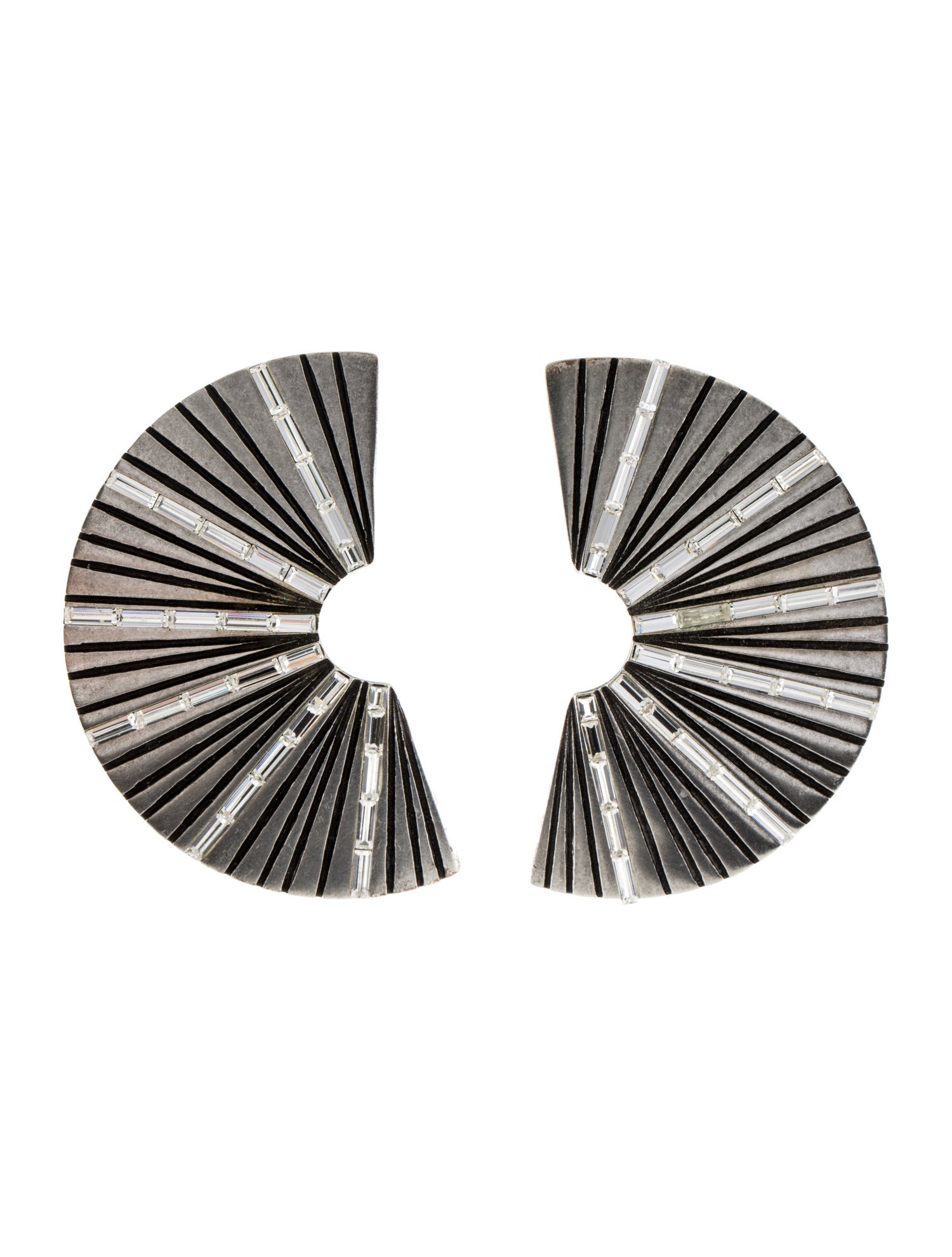 Saint Laurent Crystal Loulou Earclip Earrings