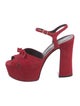 Saint Laurent Suede Bow Accents Sandals