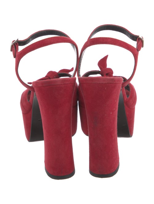 Saint Laurent Suede Bow Accents Sandals