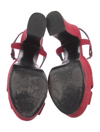 Saint Laurent Suede Bow Accents Sandals