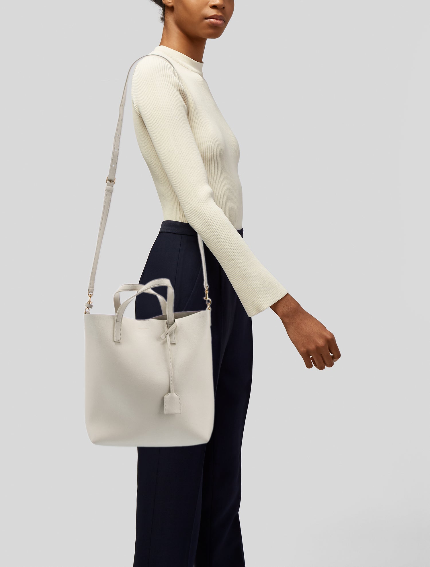 Saint Laurent N/S Shopping Tote - Neutrals Totes, Handbags