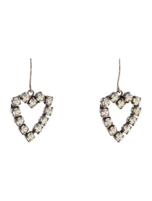 Saint Laurent Small Crstal Drop Hoop Earrings