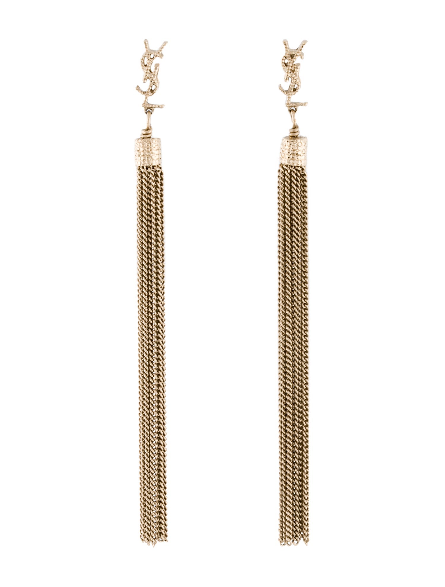 Saint Laurent YSL LouLou Tassel Earrings GoldPlated Drop, Earrings